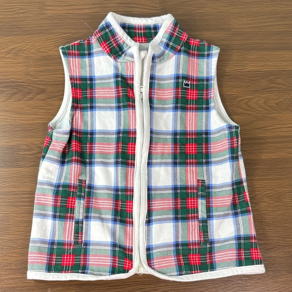 crown & ivy‎ Plaid Kids Vest - Red, Green, Blue, White